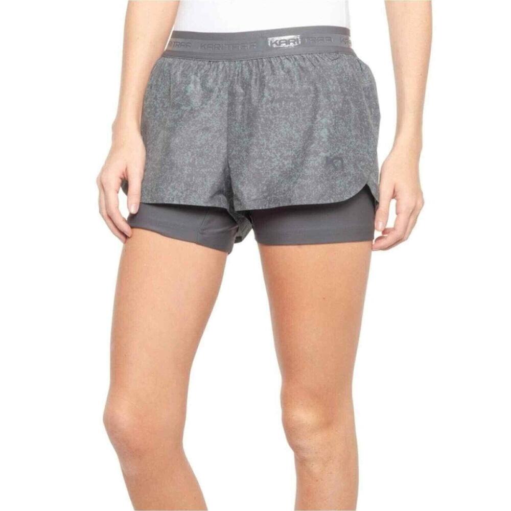 KARI TRAA Large Tone Shorts Compression Shorts Lining Dove 622481 2-In-1 Running